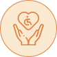 Hands cradling a heart icon